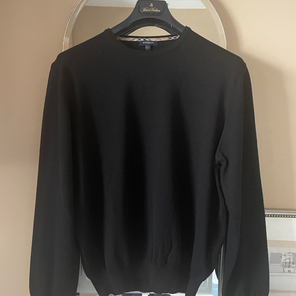 Burberry London Long Sleeve Extra Fine Merino Wool Crewneck Sweater Size Large